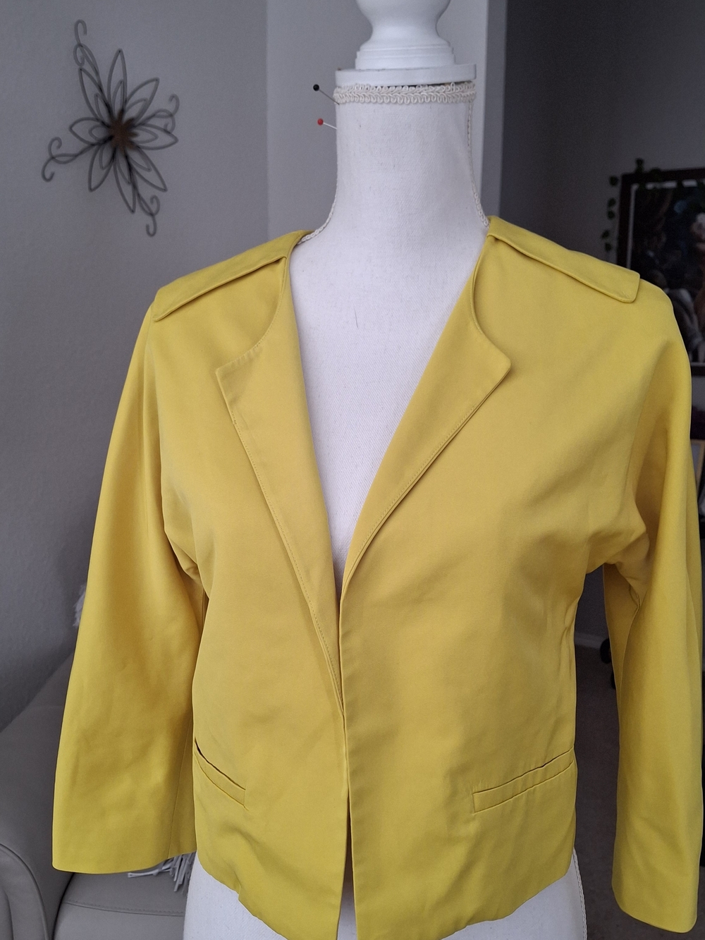 Worthington Yellow Open-Front Blazer